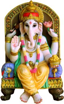 Ganesh on throne 18.5"